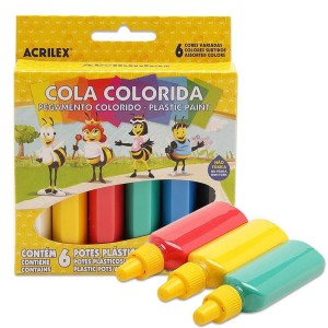 COLA COLORIDA 6 CORES ACRILEX 02606