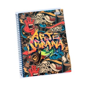 CADERNO UNIV CD 1X1 96FL ARTE URBANA KAJOMA